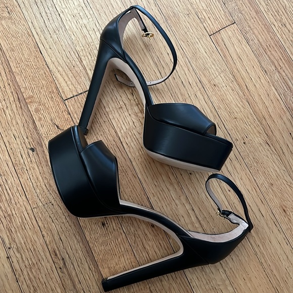 Stuart Weitzman Disco Platform Sandal Black New - Picture 9 of 16